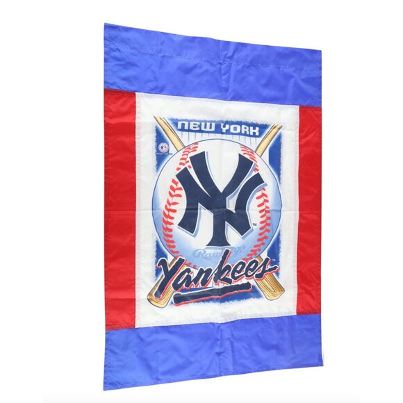 Vintage 90s Spell Out New York Yankees Baseball Hanging Banner Flag 27x42 USA